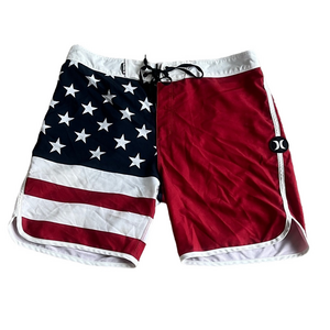 Hurley red white and blue Board Shorts